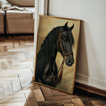 Horses 131 Canvas Art 18" x 24" / 45 x 60 cm / Black