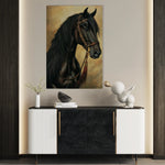 Horses 131 Canvas Art 18" x 24" / 45 x 60 cm / Black