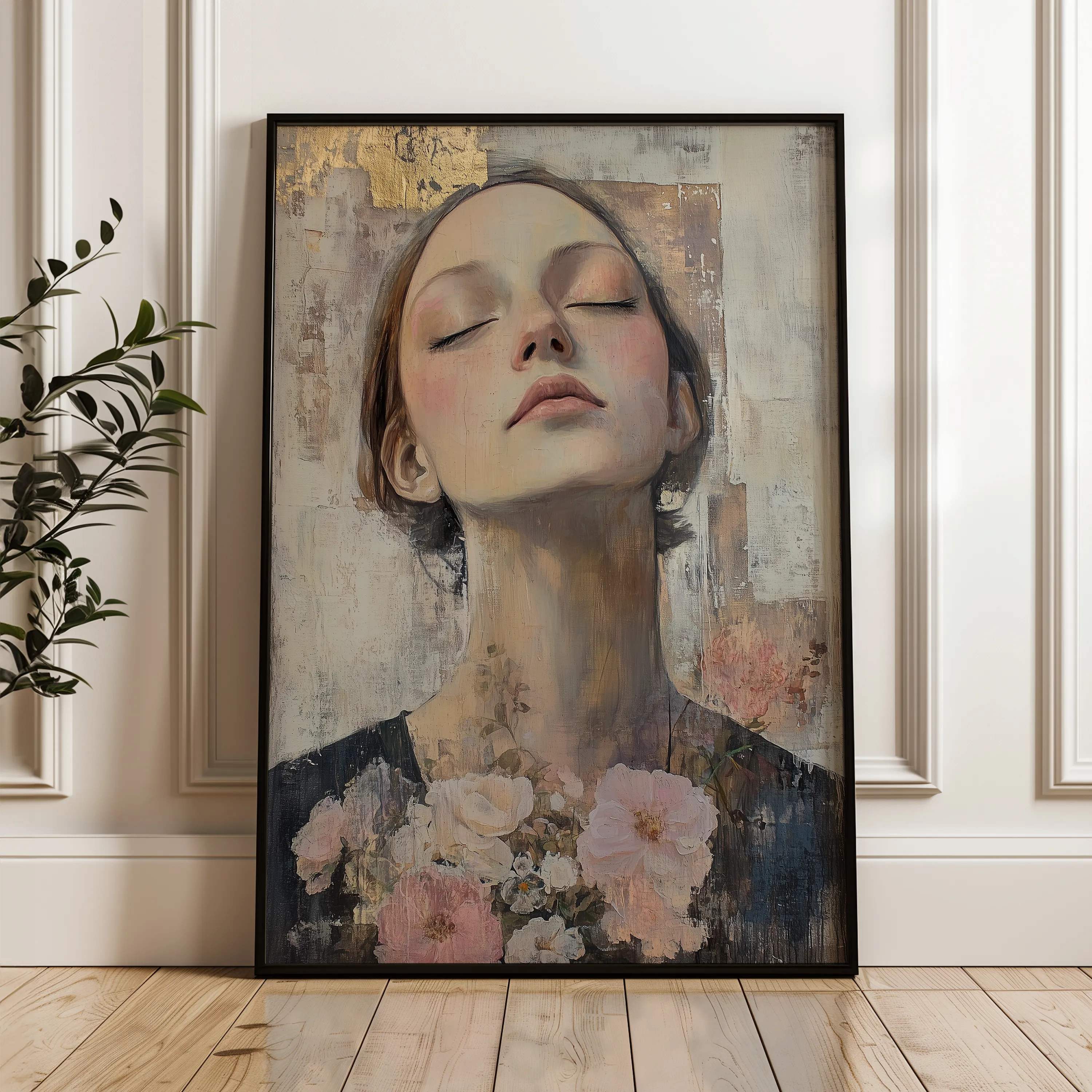 Portrait 131 Canvas Art 18" x 24" / 45 x 60 cm / Black