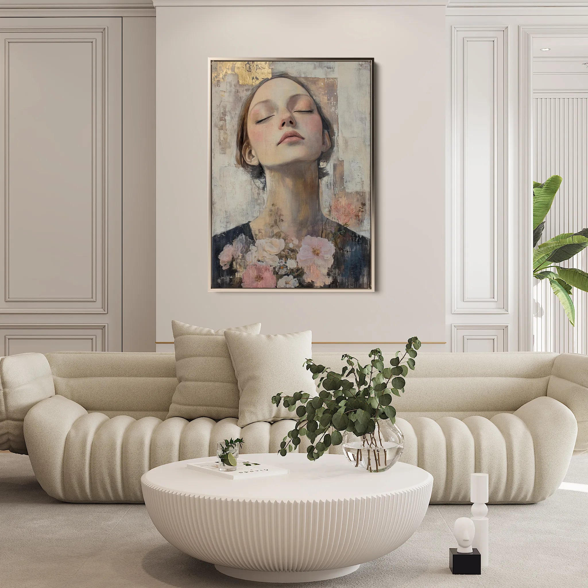 Portrait 131 Canvas Art 18" x 24" / 45 x 60 cm / Black