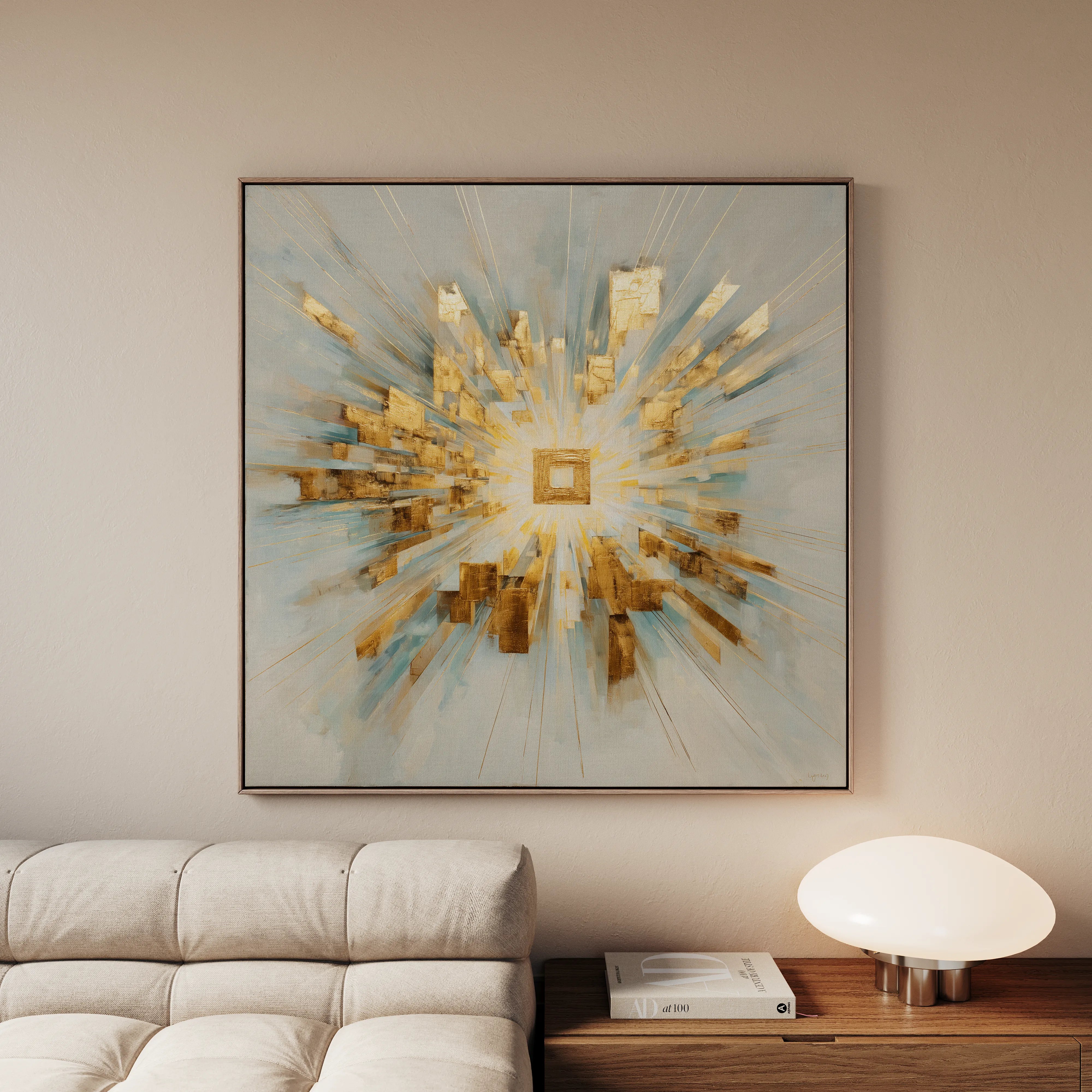 Abstract 1310 Canvas Art 16" x 16" / 40 x 40 cm / Black