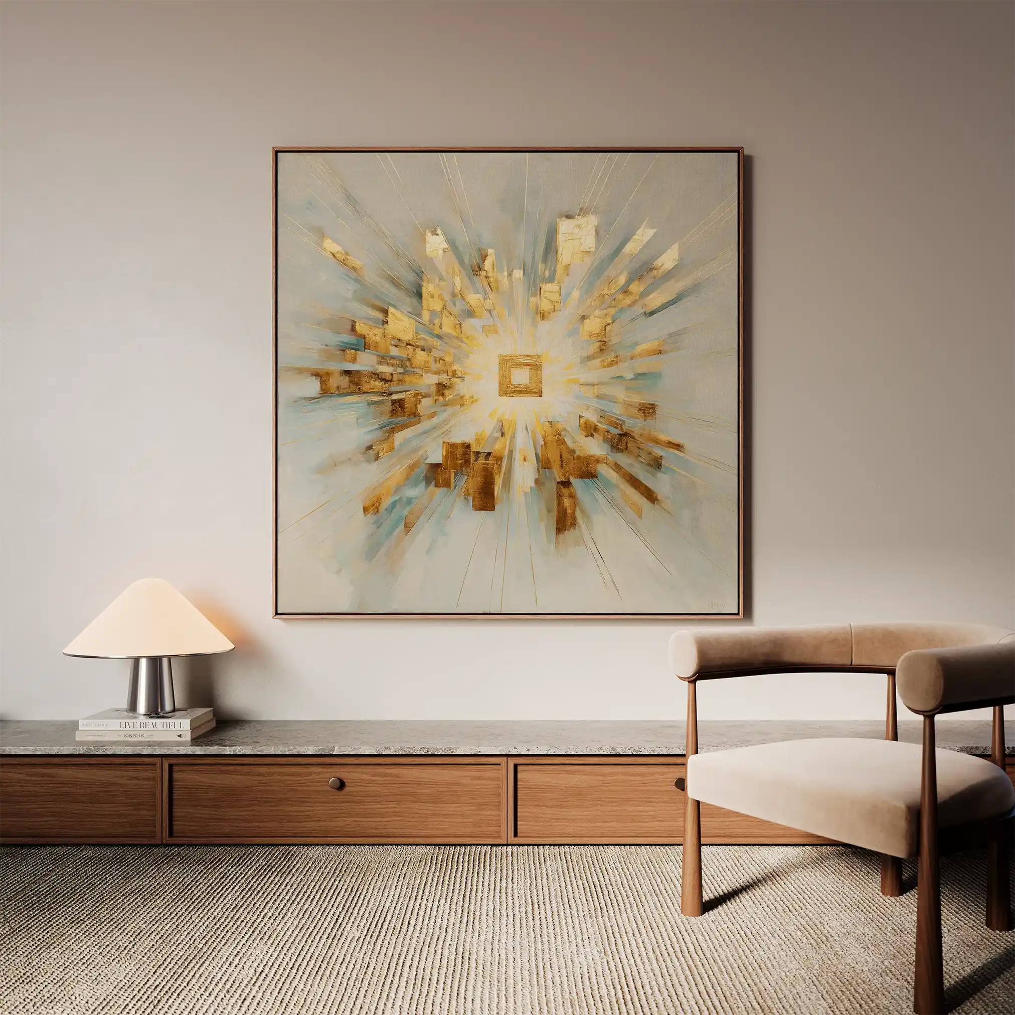 Abstract 1310 Canvas Art 60 x 60 cm / Black