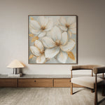 Floral 1310 Canvas Art 16" x 16" / 40 x 40 cm / Black