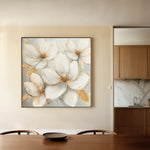 Floral 1310 Canvas Art 16" x 16" / 40 x 40 cm / Black
