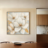 Floral 1310 Canvas Art 16" x 16" / 40 x 40 cm / Black