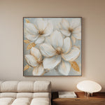 Floral 1310 Canvas Art 16" x 16" / 40 x 40 cm / Black