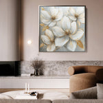 Floral 1310 Canvas Art 16" x 16" / 40 x 40 cm / Black