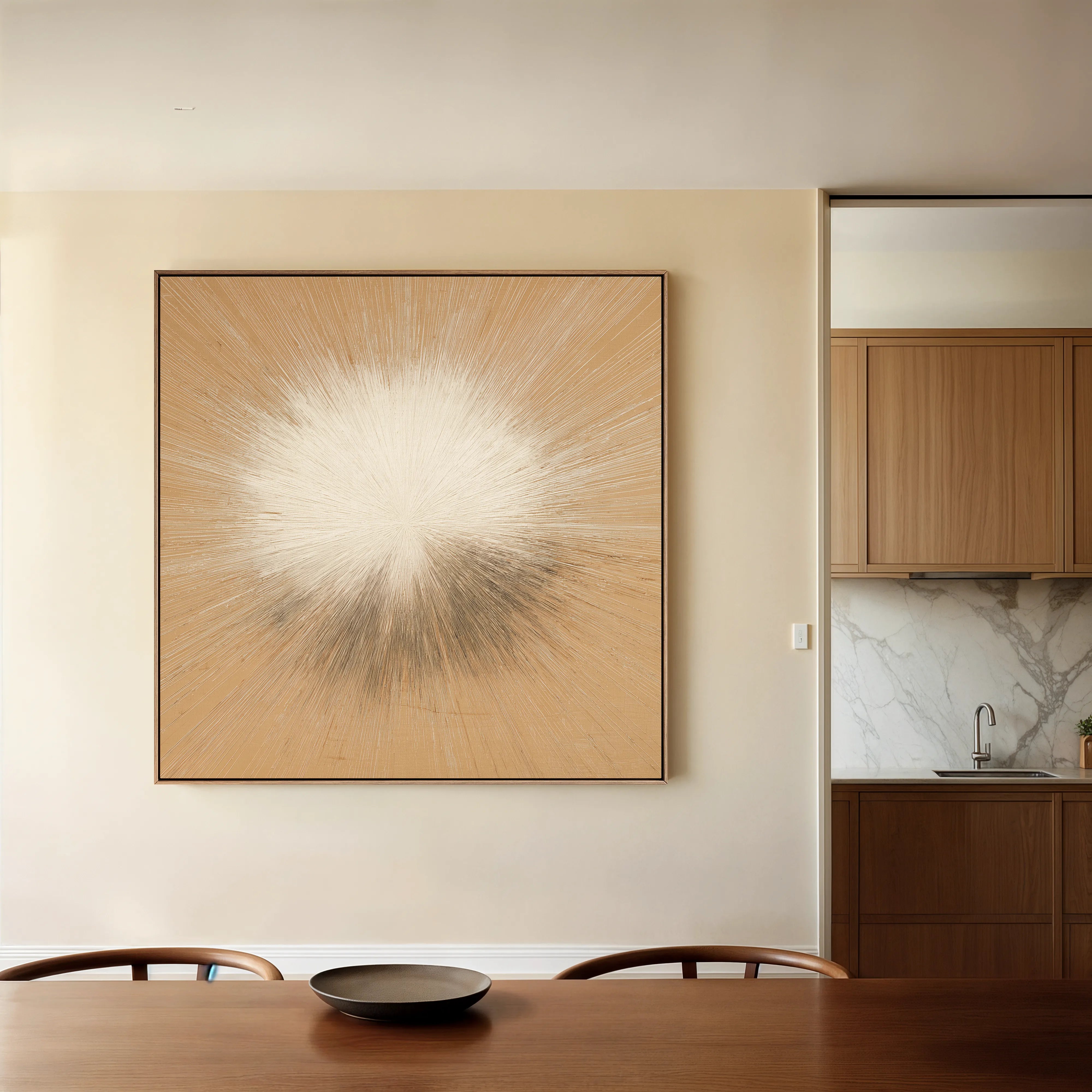 Abstract 1311 Canvas Art 16" x 16" / 40 x 40 cm / Black