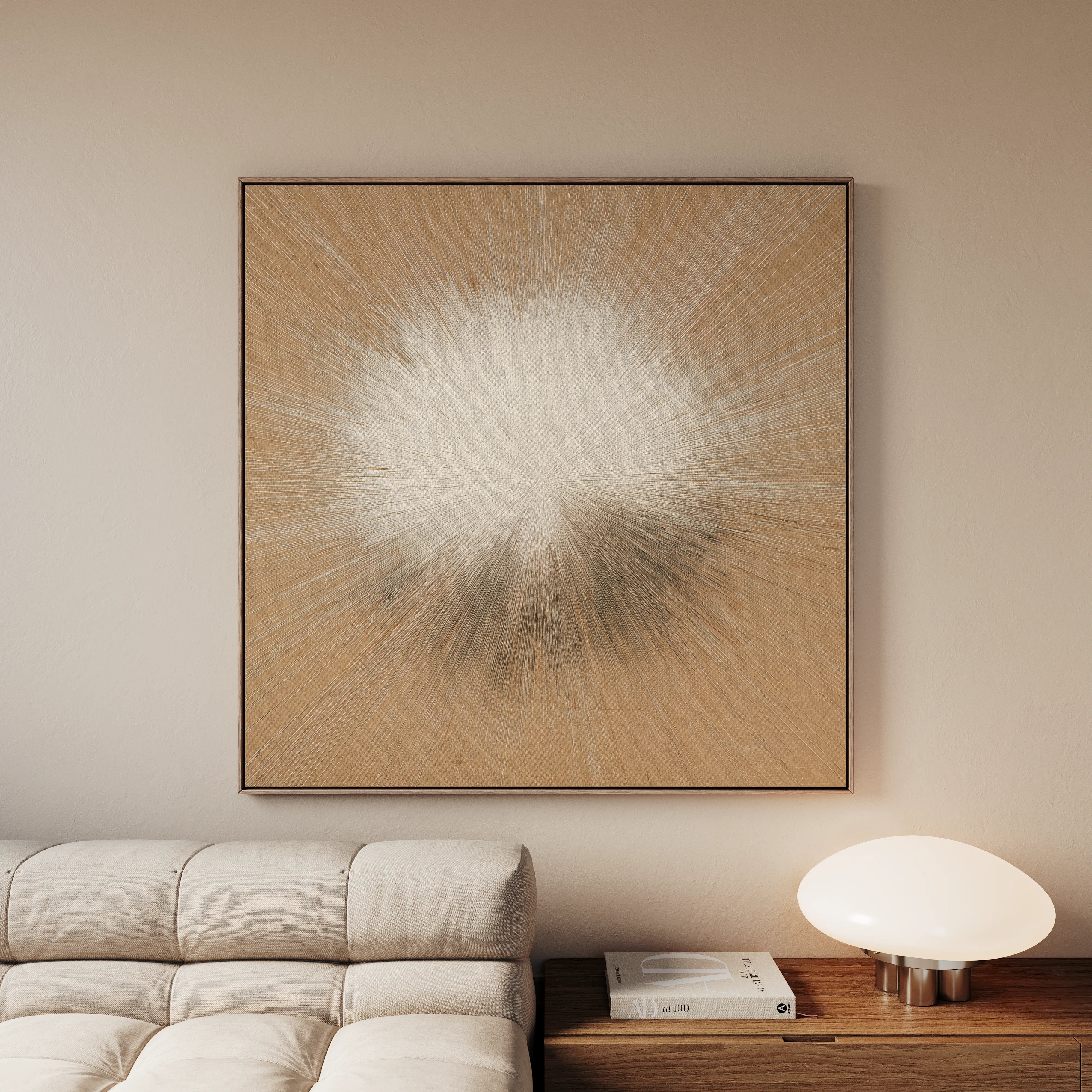 Abstract 1311 Canvas Art 16" x 16" / 40 x 40 cm / Black