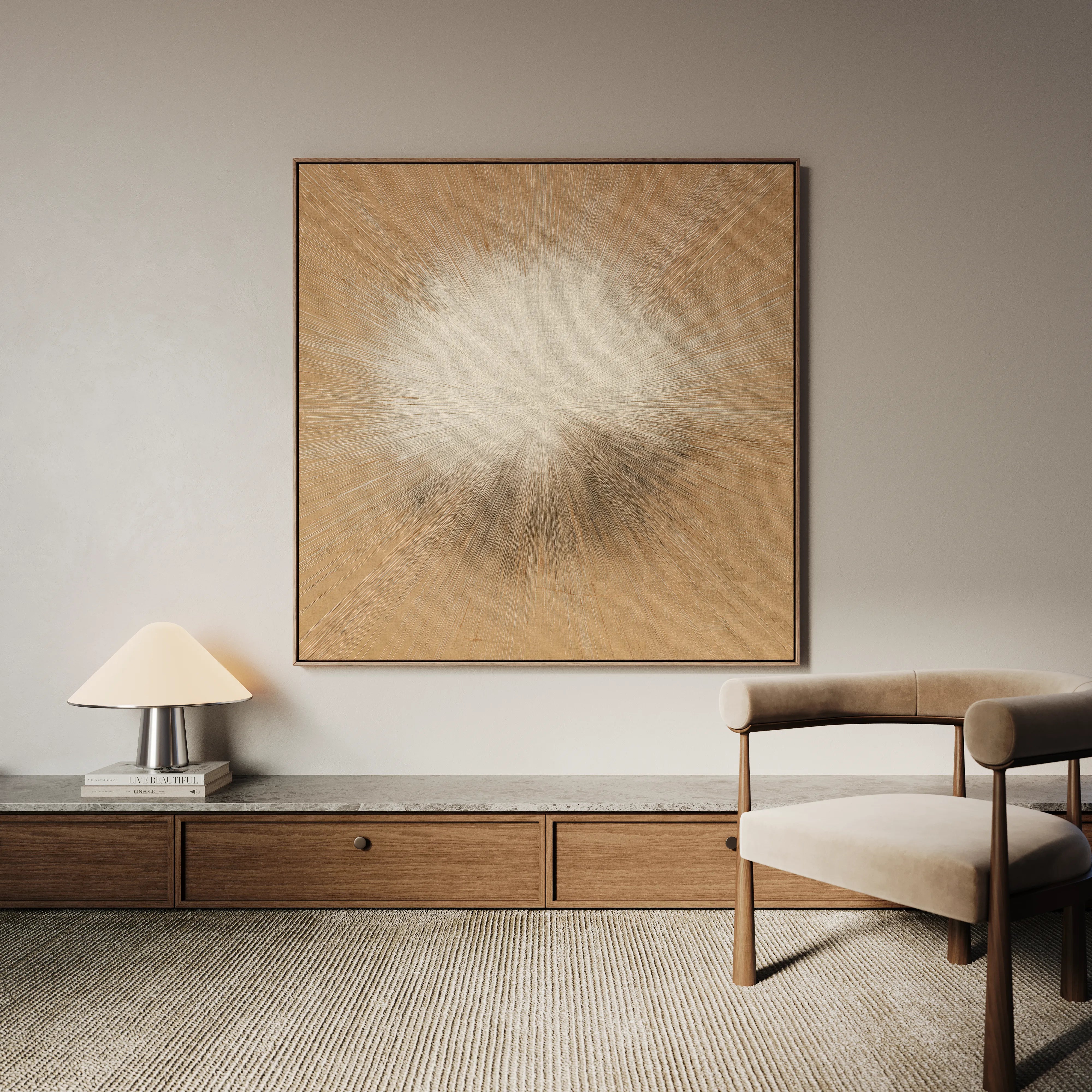 Abstract 1311 Canvas Art 16" x 16" / 40 x 40 cm / Black