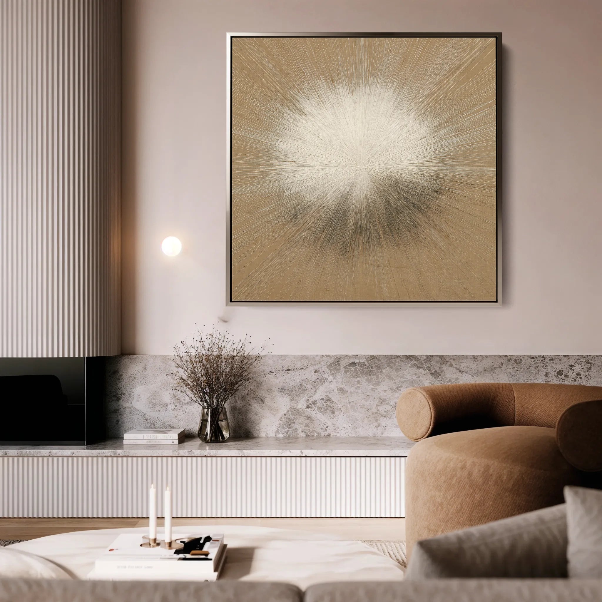 Abstract 1311 Canvas Art 16" x 16" / 40 x 40 cm / Black