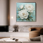 Floral 1311 Canvas Art 16" x 16" / 40 x 40 cm / Black