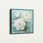 Floral 1311 Canvas Art 16" x 16" / 40 x 40 cm / Black