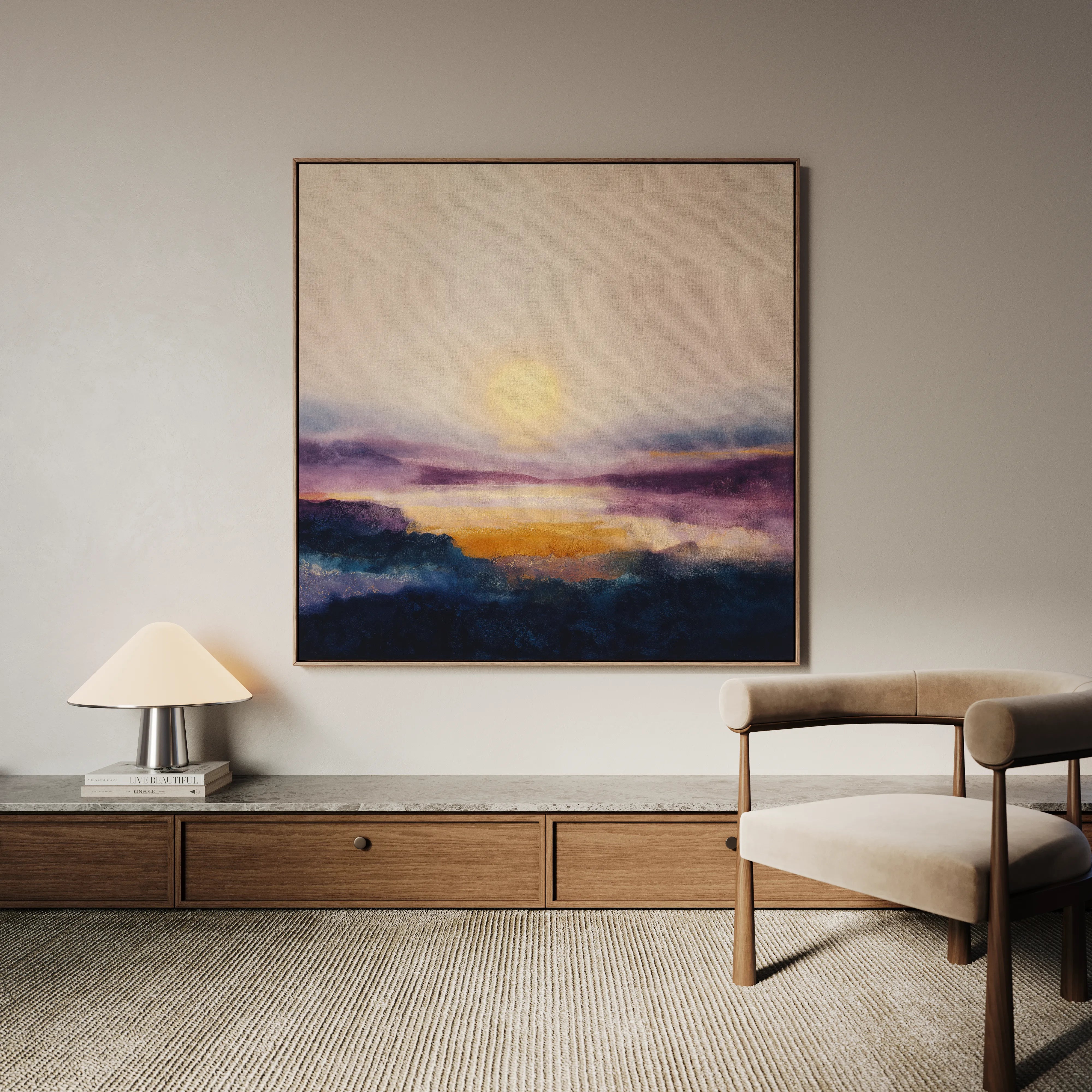 Abstract 1312 Canvas Art 16" x 16" / 40 x 40 cm / Black