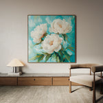 Floral 1312 Canvas Art 16" x 16" / 40 x 40 cm / Black
