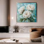 Floral 1312 Canvas Art 16" x 16" / 40 x 40 cm / Black