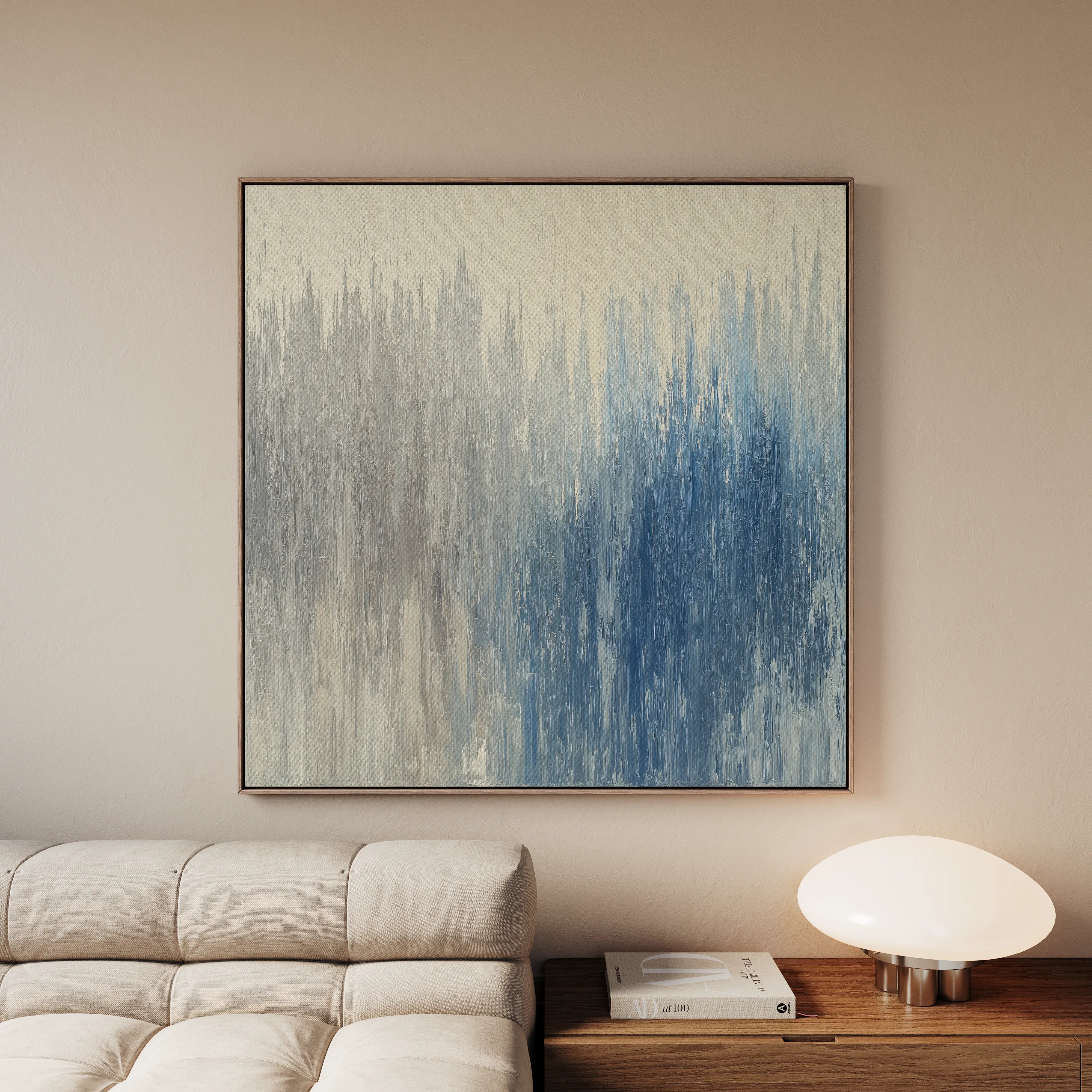 Abstract 1313 Canvas Art 16" x 16" / 40 x 40 cm / Black