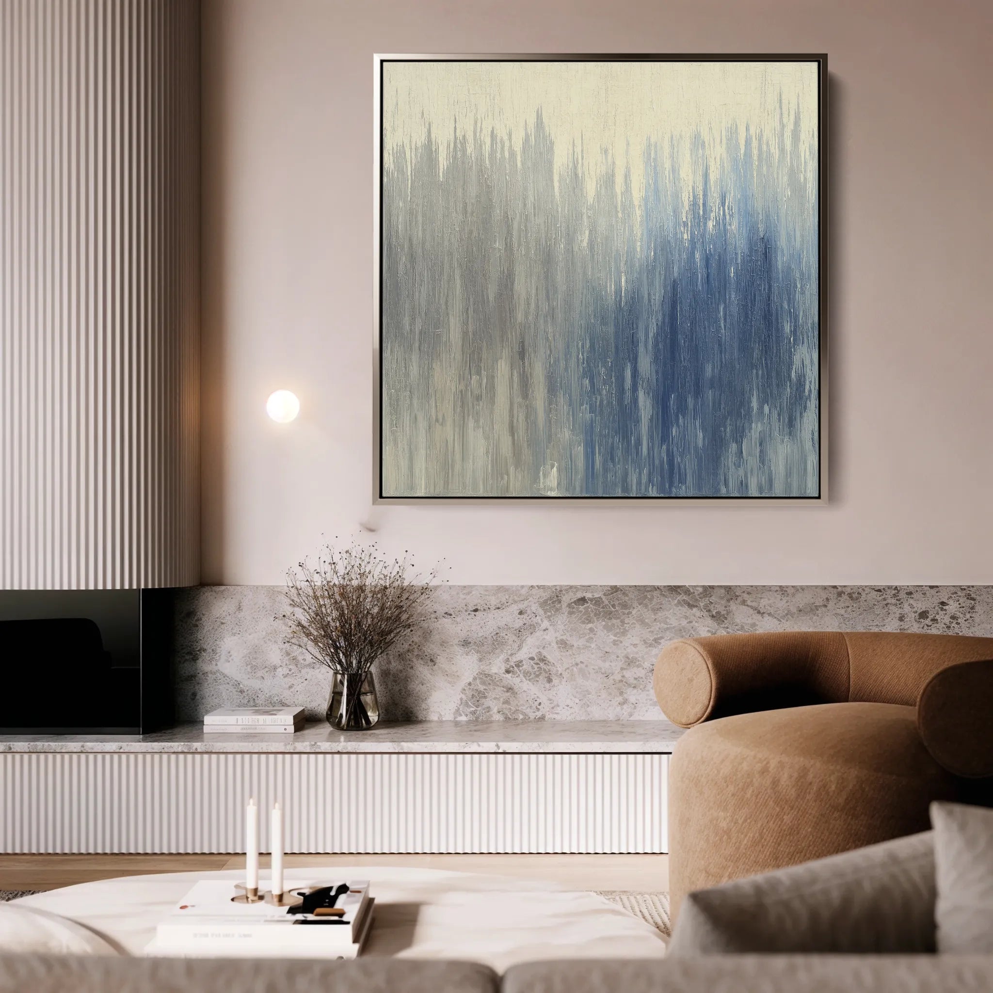 Abstract 1313 Canvas Art 16" x 16" / 40 x 40 cm / Black