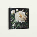 Floral 1313 Canvas Art 16" x 16" / 40 x 40 cm / Black