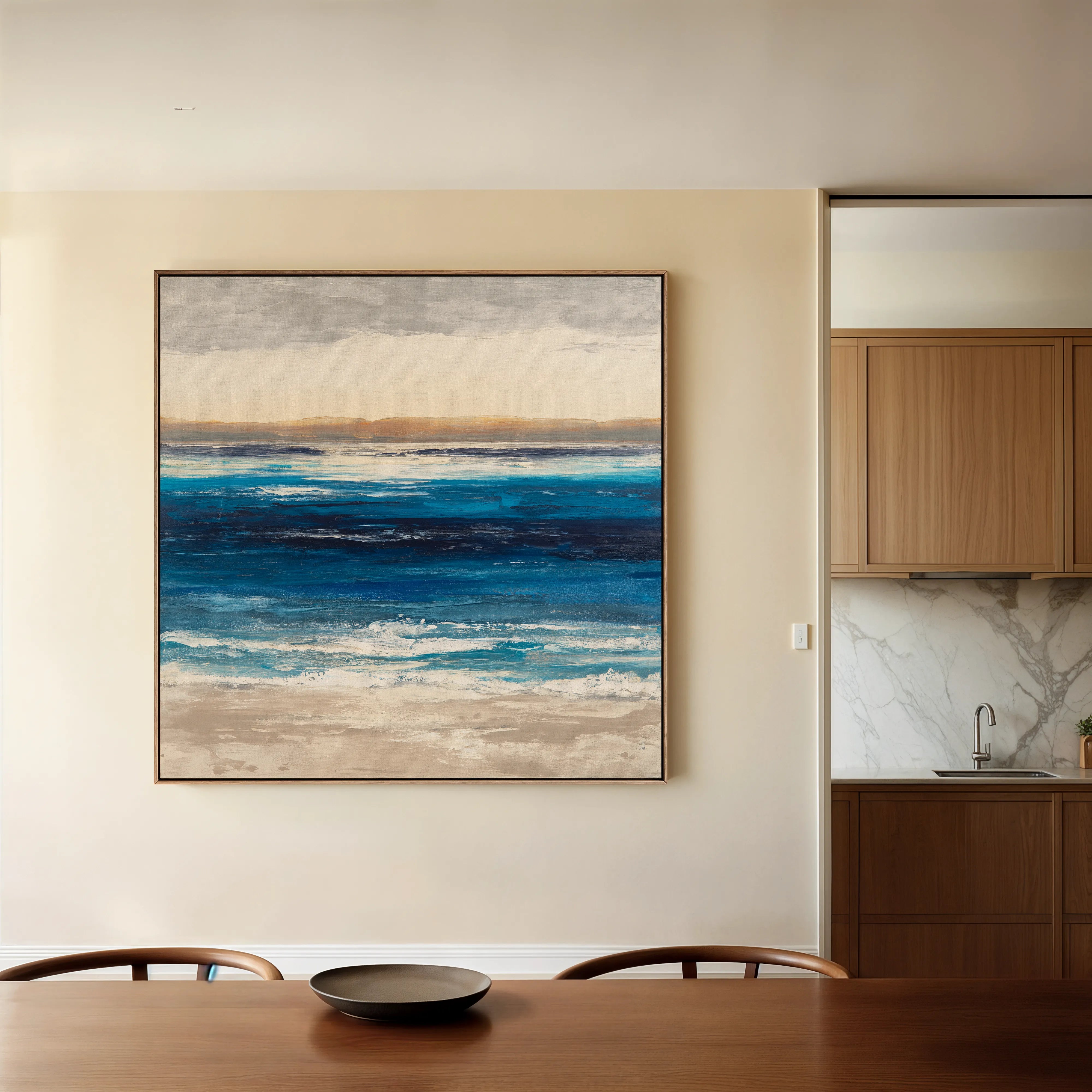 Abstract 1314 Canvas Art 16" x 16" / 40 x 40 cm / Black