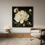 Floral 1314 Canvas Art 16" x 16" / 40 x 40 cm / Black
