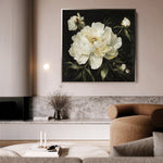 Floral 1314 Canvas Art 16" x 16" / 40 x 40 cm / Black