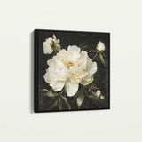 Floral 1314 Canvas Art 16" x 16" / 40 x 40 cm / Black