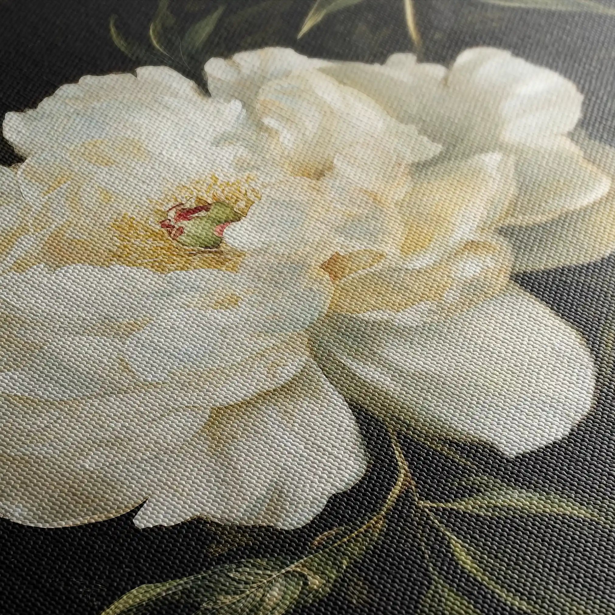 Floral 1314 Canvas Art 16" x 16" / 40 x 40 cm / Black