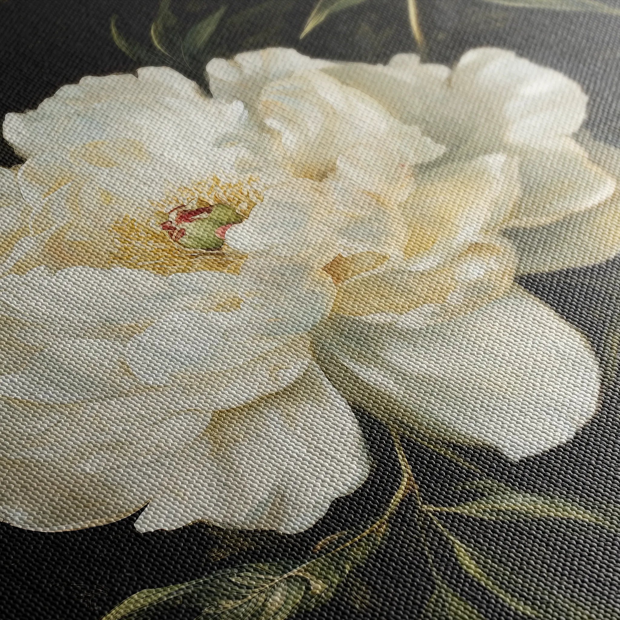 Floral 1314 Canvas Art 16" x 16" / 40 x 40 cm / Black