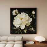 Floral 1314 Canvas Art 60 x 60 cm / Black