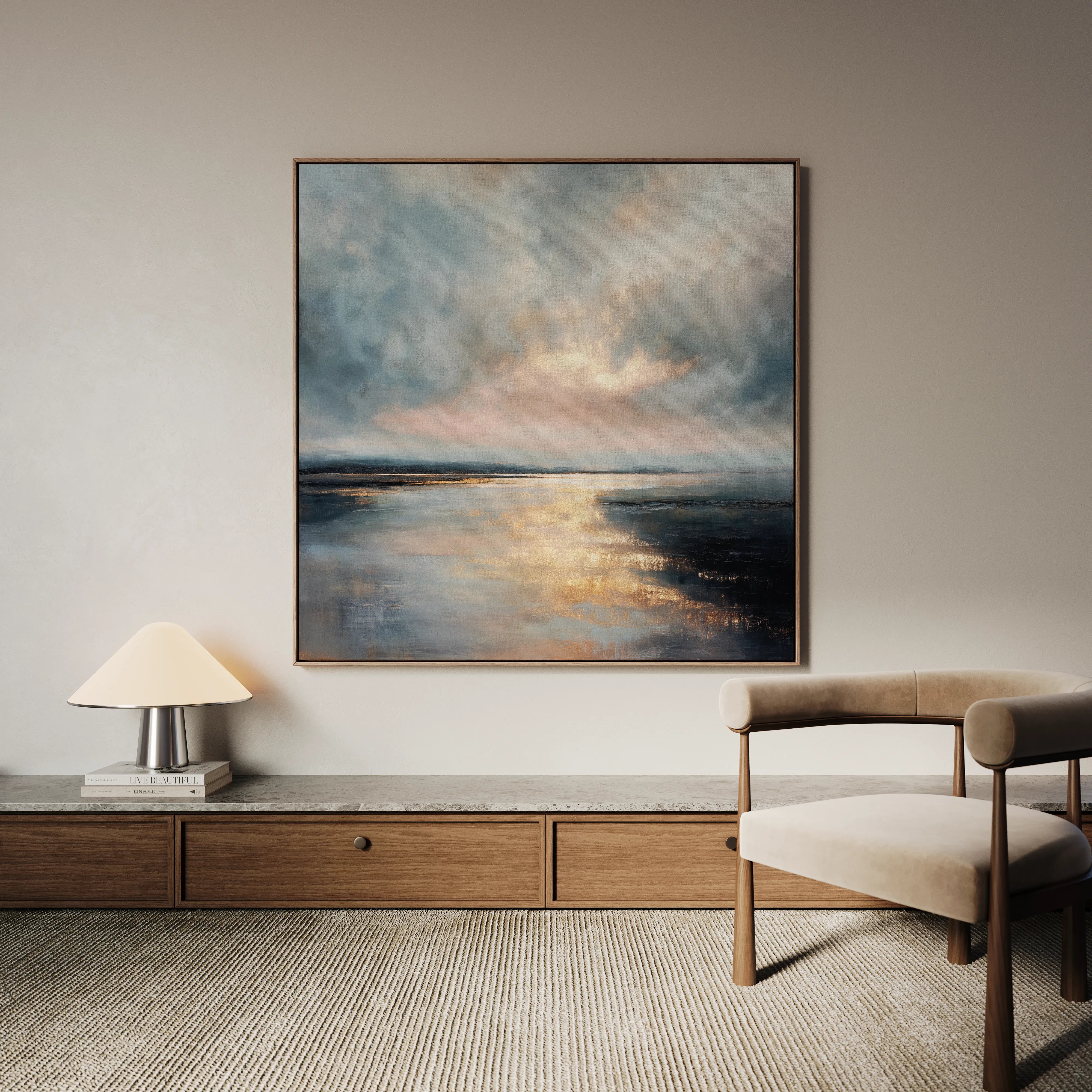 Abstract 1315 Canvas Art 16" x 16" / 40 x 40 cm / Black