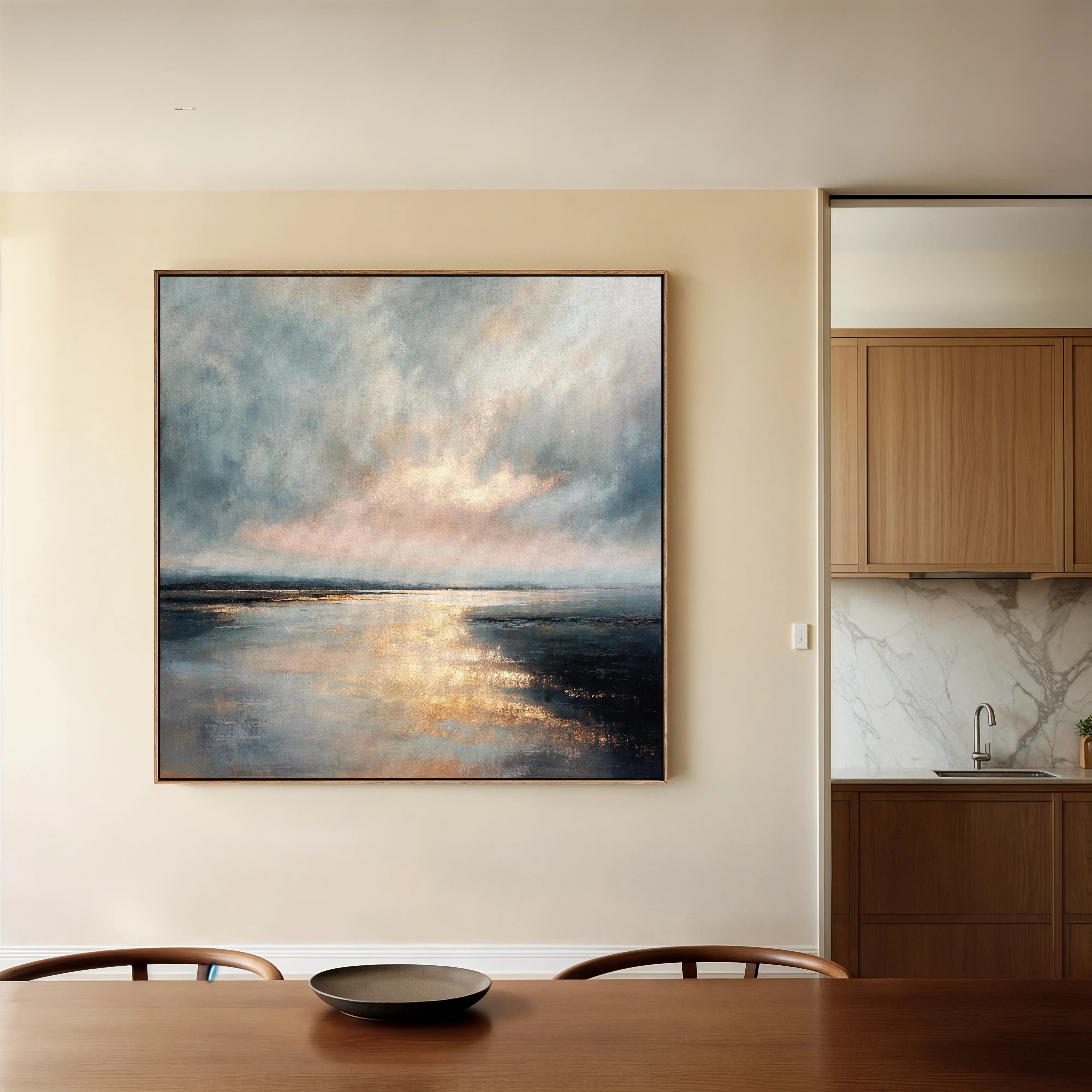 Abstract 1315 Canvas Art 16" x 16" / 40 x 40 cm / Black