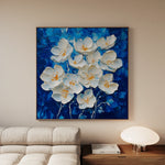 Floral 1315 Canvas Art 16" x 16" / 40 x 40 cm / Black