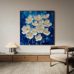 Floral 1315 Canvas Art 16" x 16" / 40 x 40 cm / Black