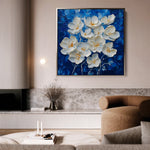 Floral 1315 Canvas Art 16" x 16" / 40 x 40 cm / Black