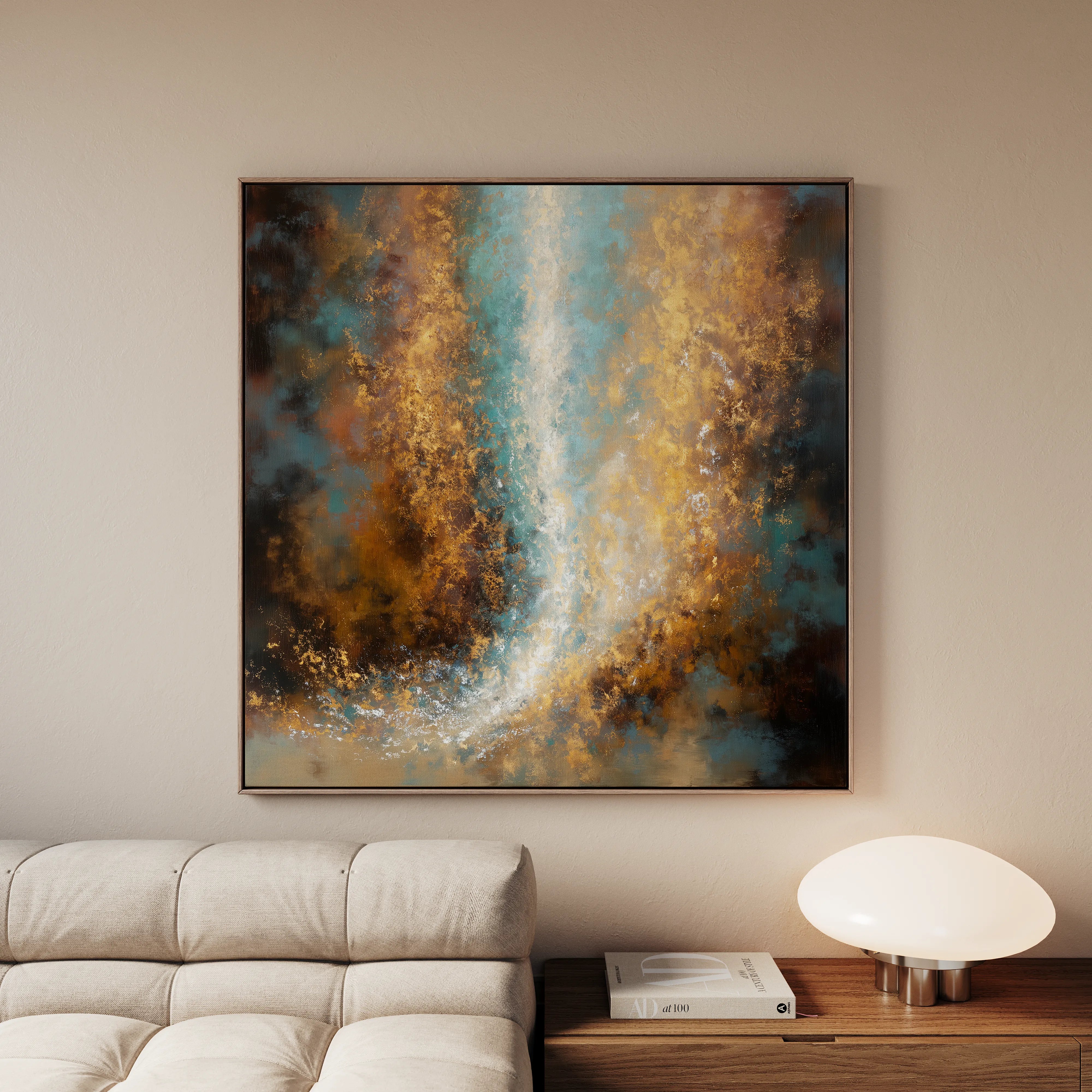 Abstract 1316 Canvas Art 16" x 16" / 40 x 40 cm / Black