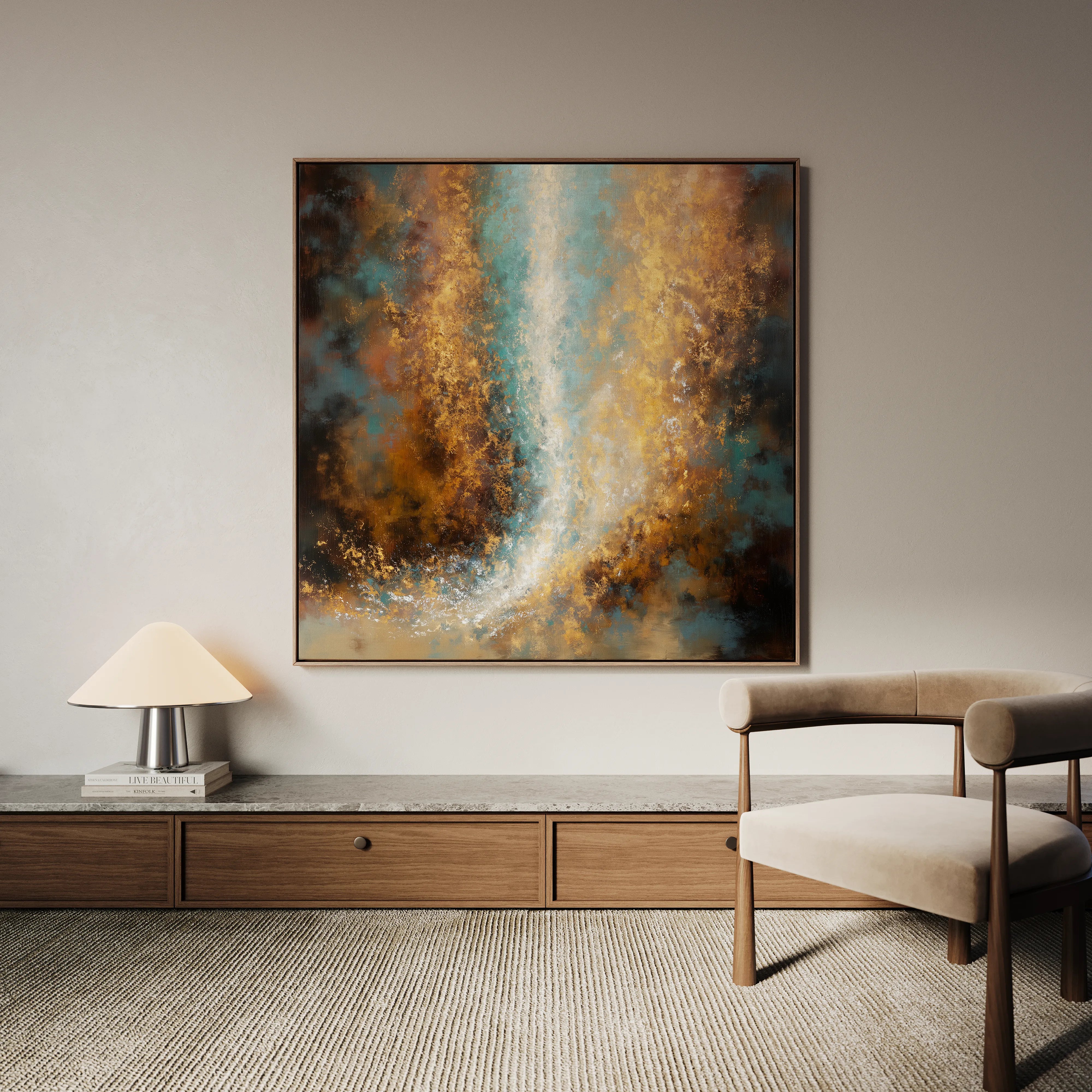 Abstract 1316 Canvas Art 16" x 16" / 40 x 40 cm / Black