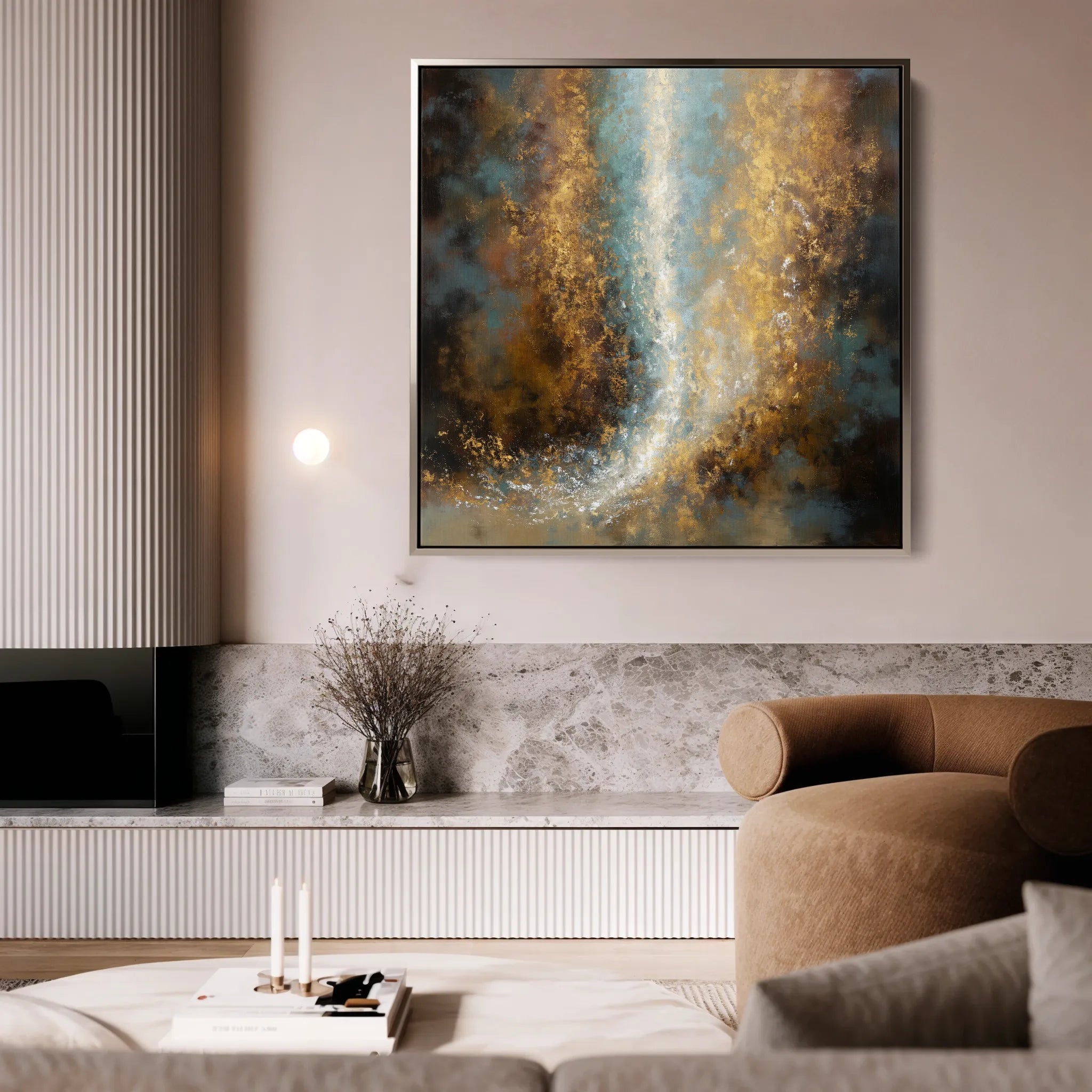 Abstract 1316 Canvas Art 16" x 16" / 40 x 40 cm / Black