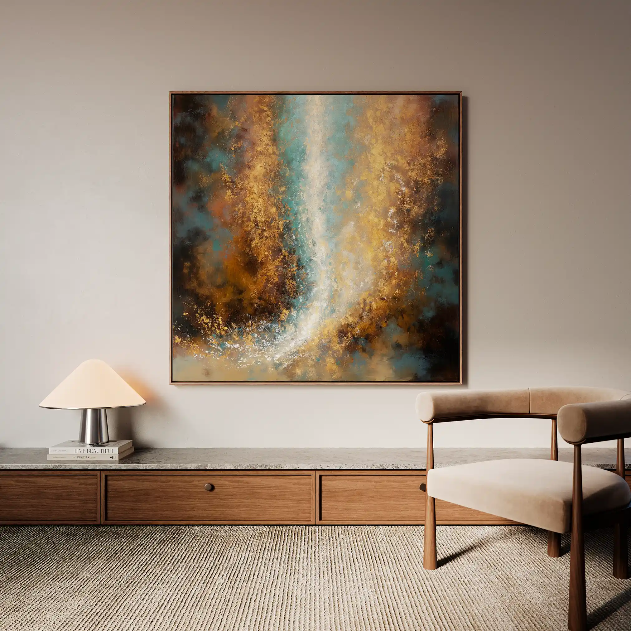 Abstract 1316 Canvas Art 60 x 60 cm / Black