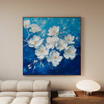 Floral 1316 Canvas Art 16" x 16" / 40 x 40 cm / Black
