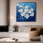Floral 1316 Canvas Art 16" x 16" / 40 x 40 cm / Black