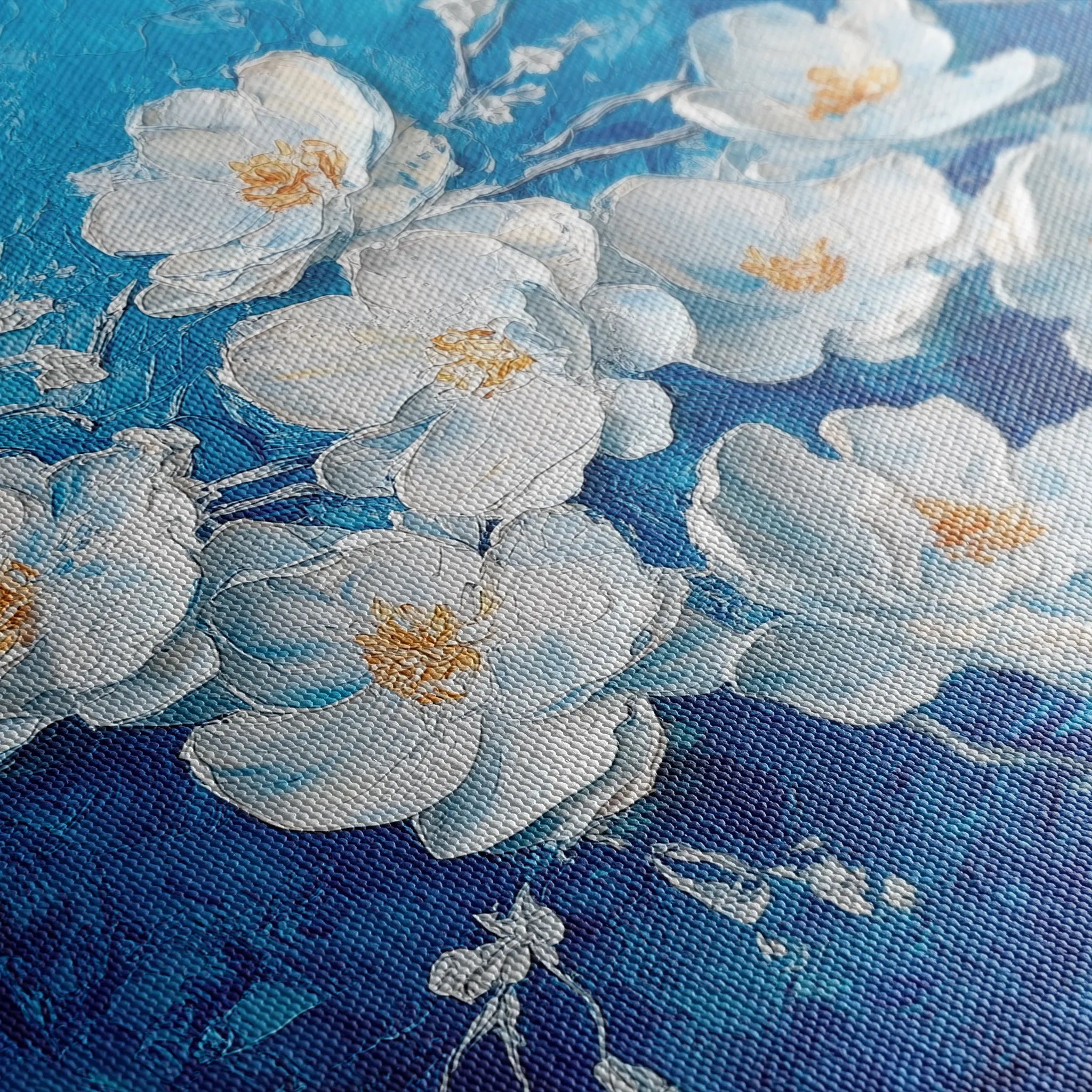 Floral 1316 Canvas Art 16" x 16" / 40 x 40 cm / Black