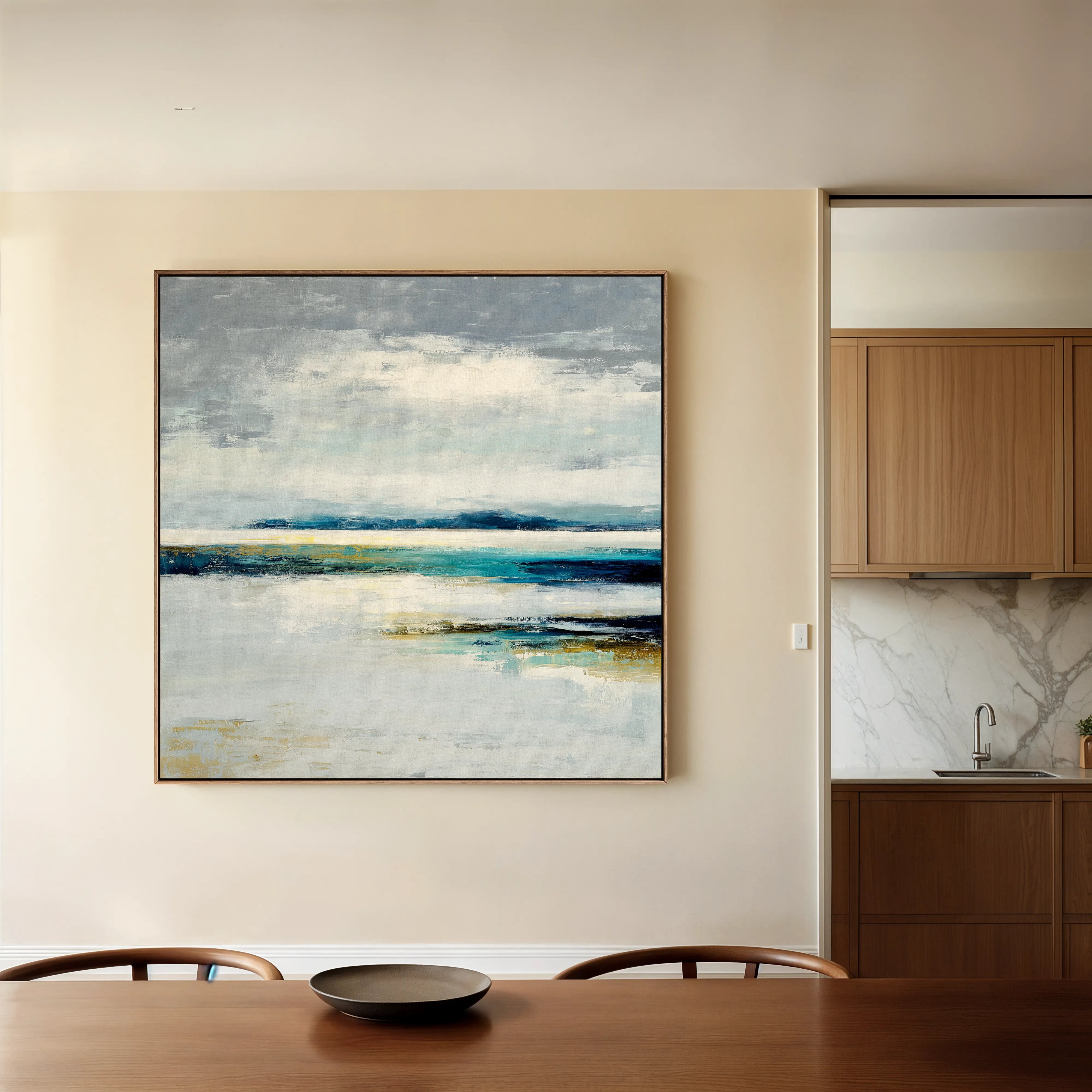 Abstract 1317 Canvas Art 16" x 16" / 40 x 40 cm / Black