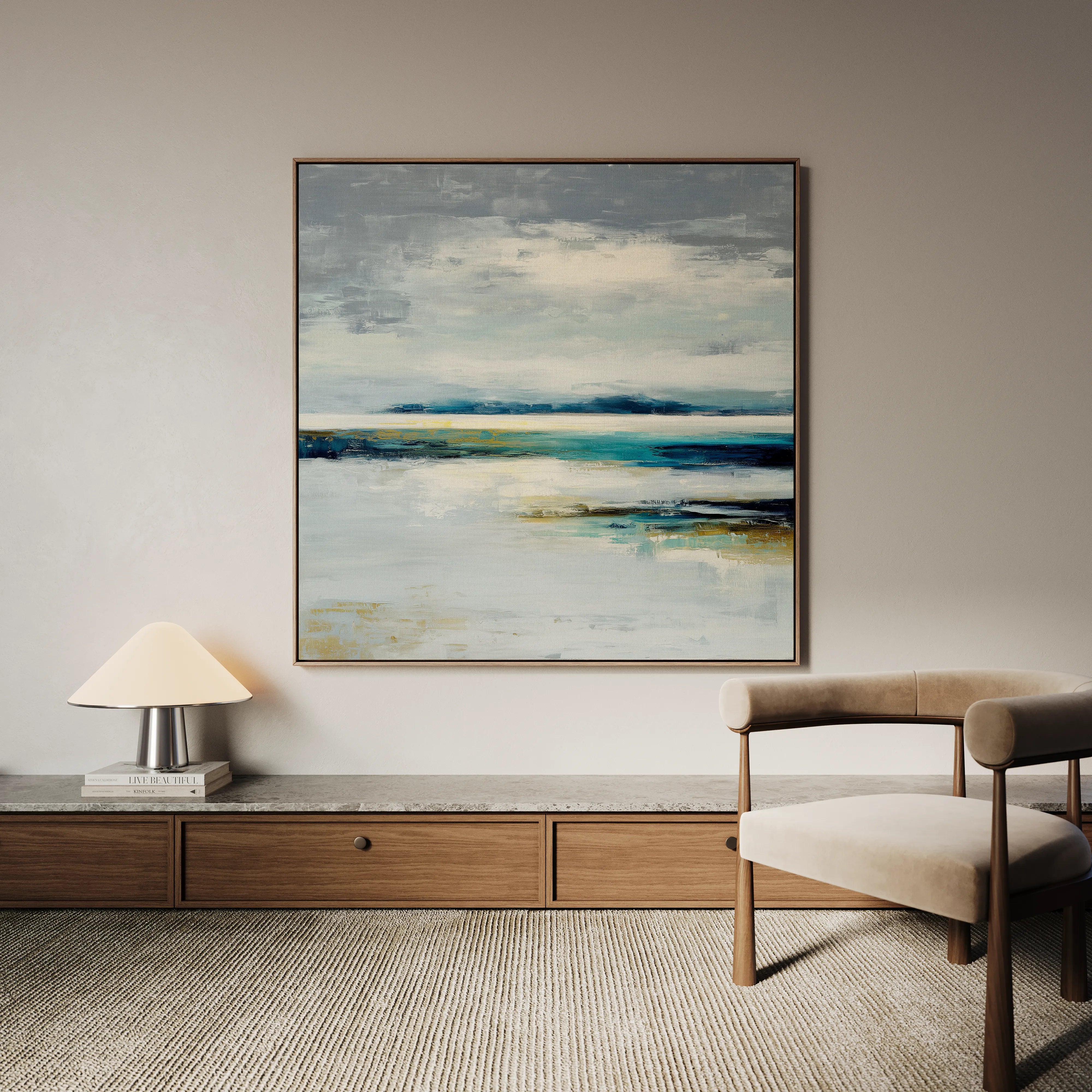 Abstract 1317 Canvas Art 16" x 16" / 40 x 40 cm / Black