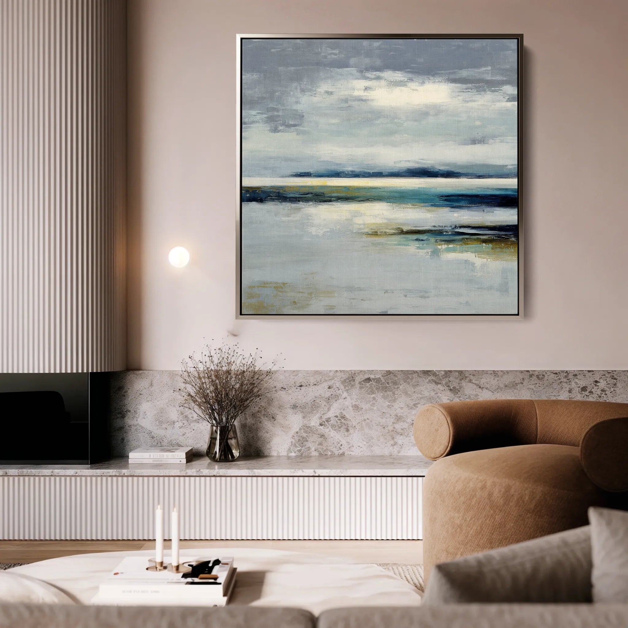 Abstract 1317 Canvas Art 16" x 16" / 40 x 40 cm / Black
