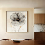Floral 1317 Canvas Art 16" x 16" / 40 x 40 cm / Black