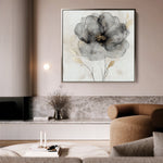 Floral 1317 Canvas Art 16" x 16" / 40 x 40 cm / Black