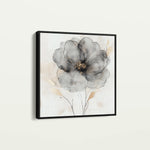 Floral 1317 Canvas Art 16" x 16" / 40 x 40 cm / Black