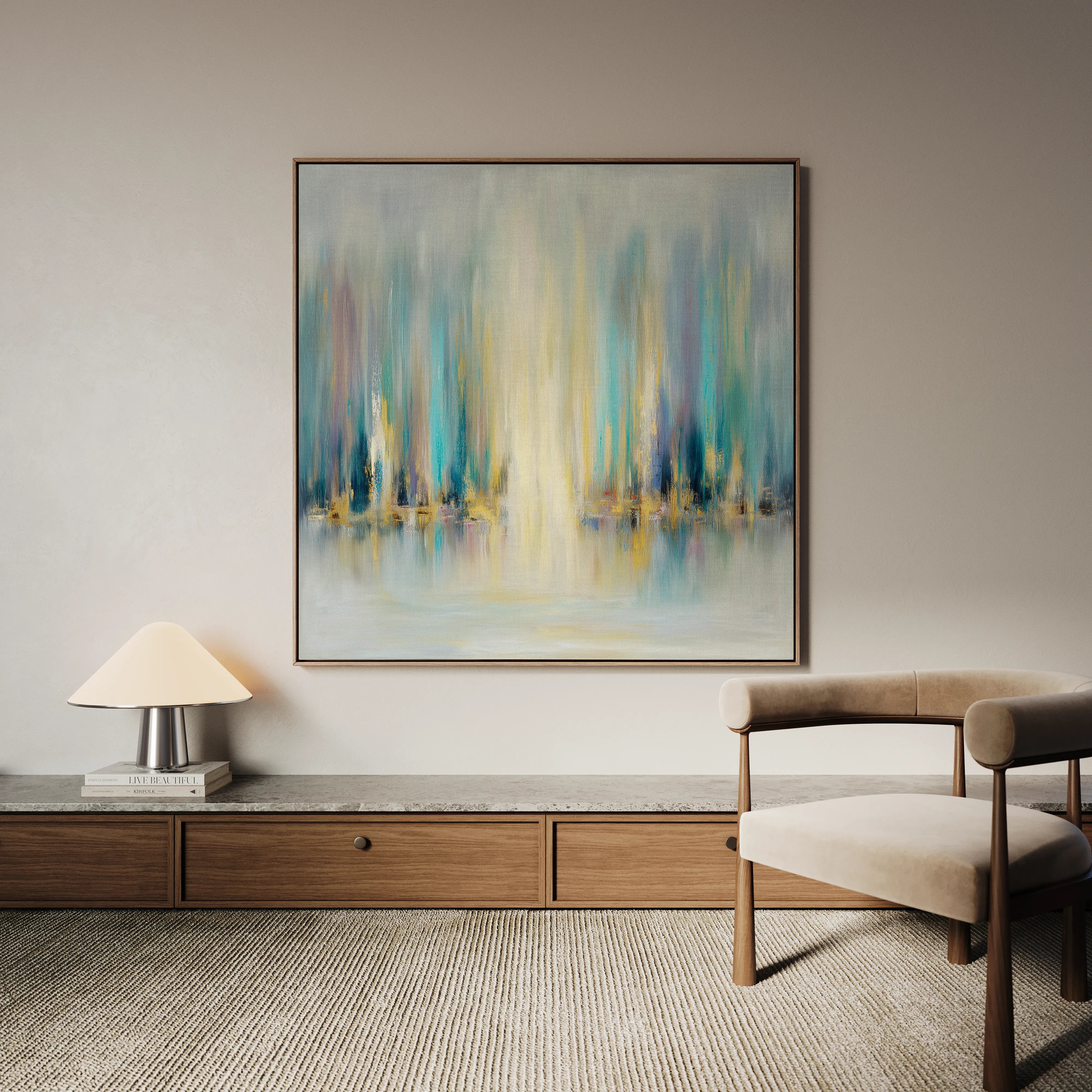 Abstract 1318 Canvas Art 16" x 16" / 40 x 40 cm / Black
