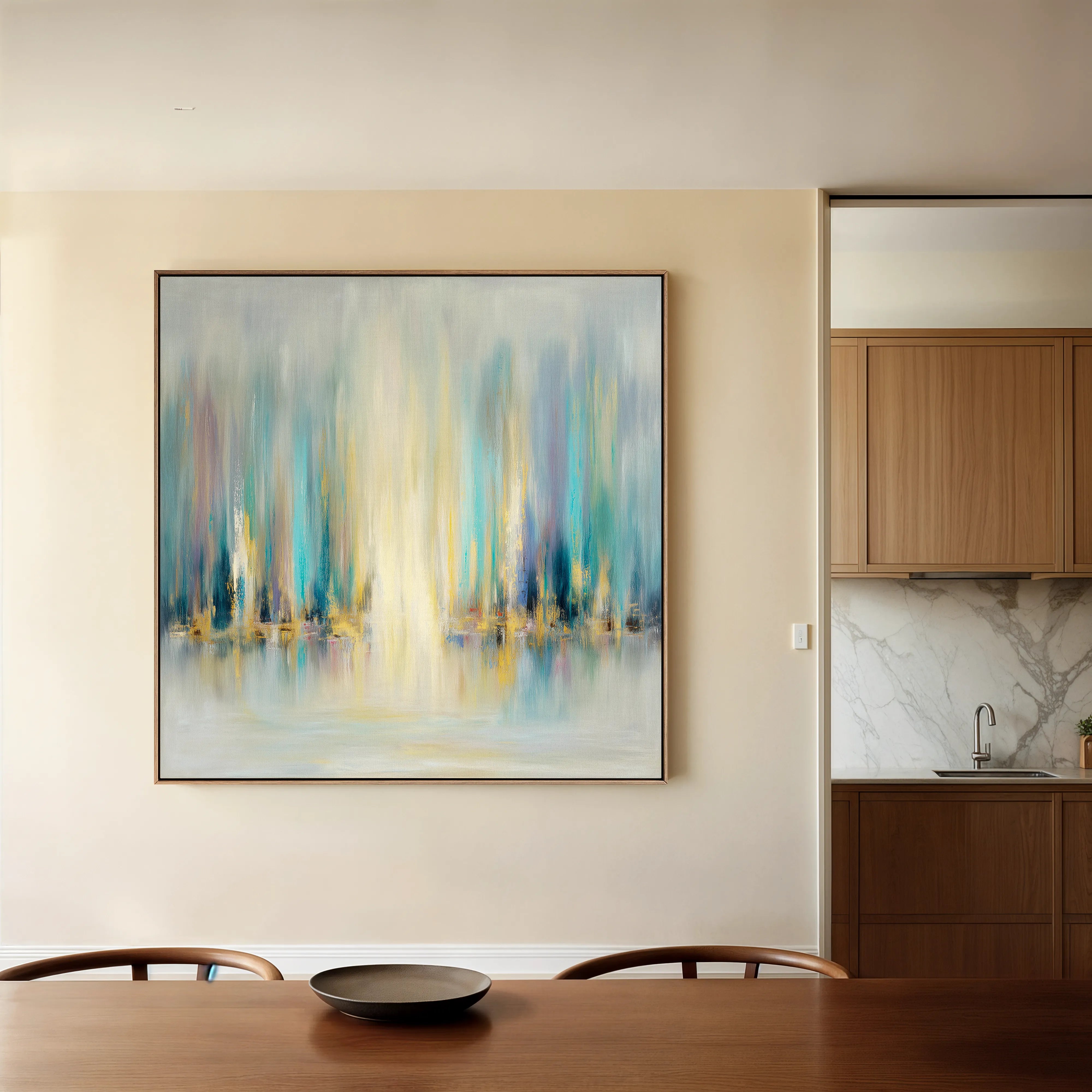 Abstract 1318 Canvas Art 16" x 16" / 40 x 40 cm / Black